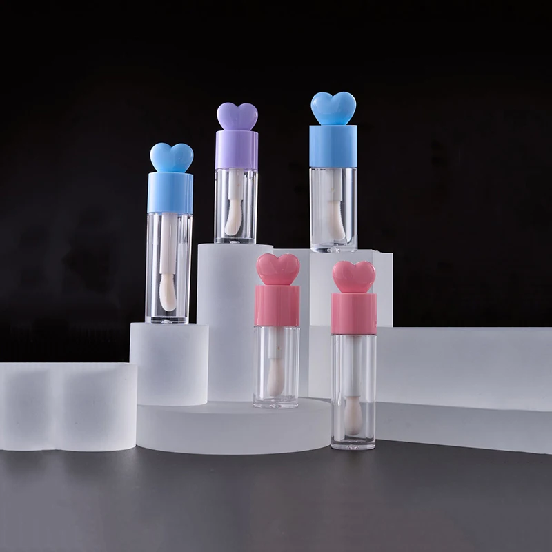 空のボトル唇釉容器ポータブルハート 4/6 ミリリットルリップグロスチューブマット太いロッド大型ブラシ容器メイクアップツール