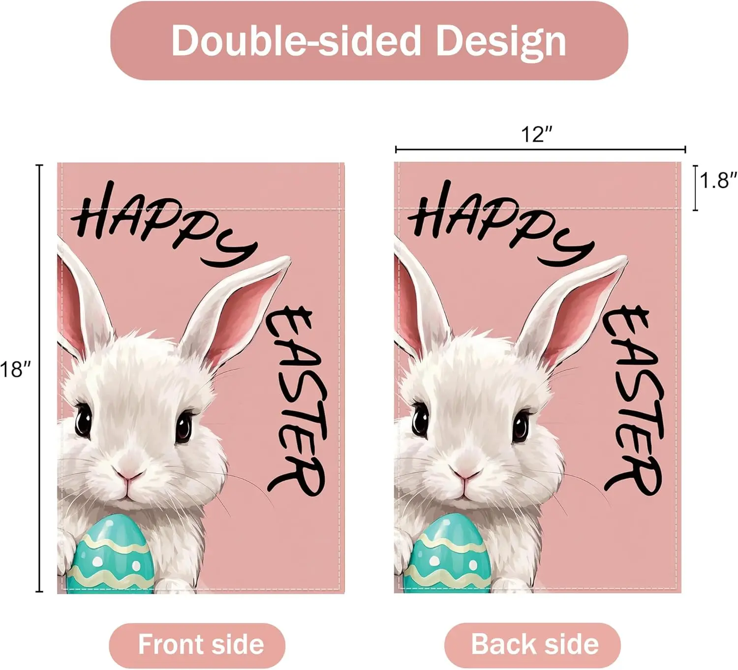 Easter Garden Flag 12x18 Inches Double Sided Yard Rabbit Bunny Easter Egg Polyester Holiday Outdoor Décor XAA UUV EEU SSL