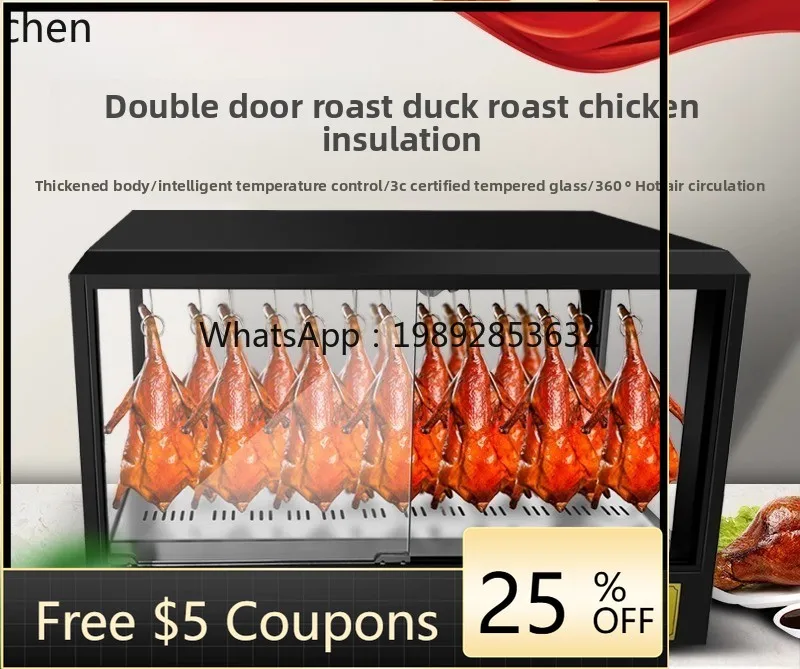 BB  Stainless Steel Suspended Insulation Display Cabinet Barbecue Insulation Rod Display Cabinet