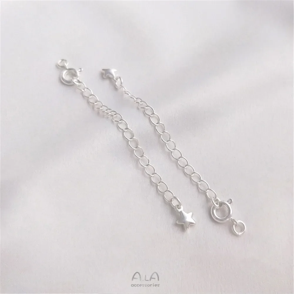 Silver Spring buckle Tail Chain Copper plated extension chain DIY bracelet Necklace End buckle extension chain accessories