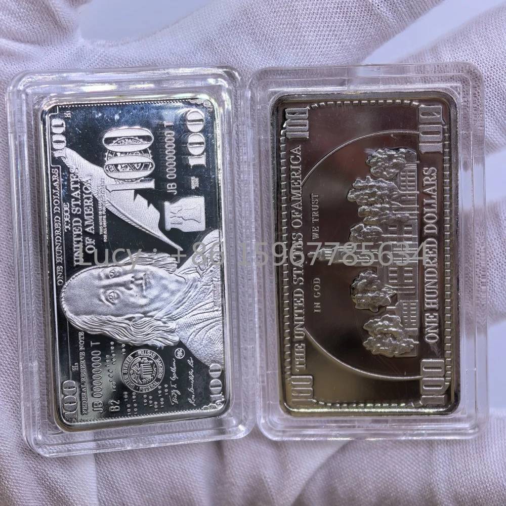USA 100 Dollar Gold Plated Bars 1 Ounce Fake Gold Bullion Bars Gifts Crafts