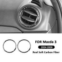 For Mazda 3 2004-2009 Accessories Carbon Fiber Car Instrument Panel Left Right Air Outlet Vent Ring Frame Decoration Sticker