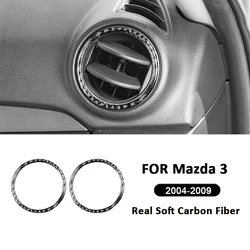For Mazda 3 2004-2009 Accessories Carbon Fiber Car Instrument Panel Left Right Air Outlet Vent Ring Frame Decoration Sticker