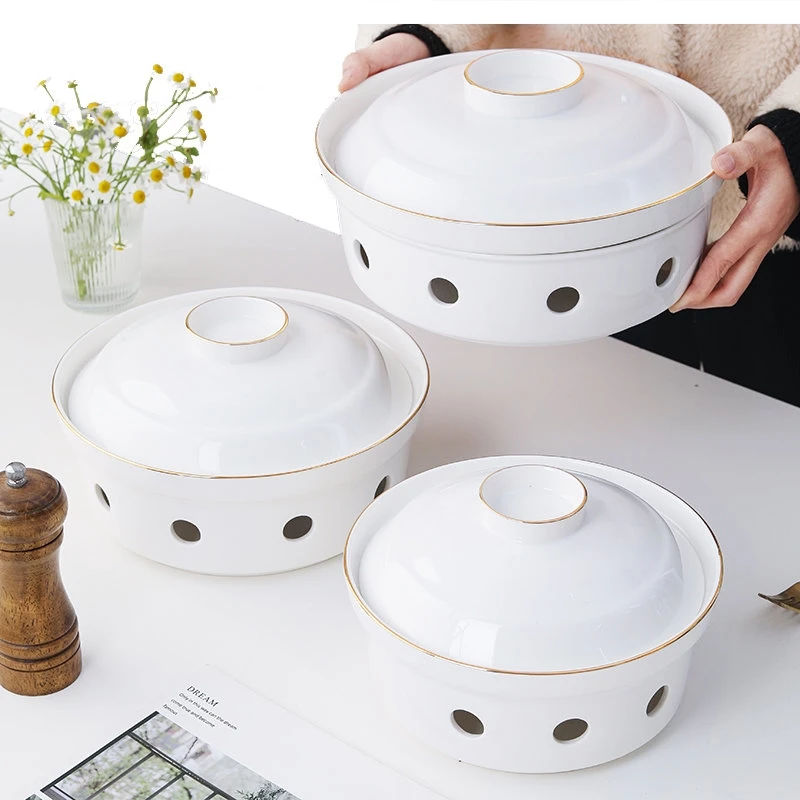 Dry pot Candle Alcohol Insulation Heating plate Round stove hotel dinnerware Ceramic dish Household open flame