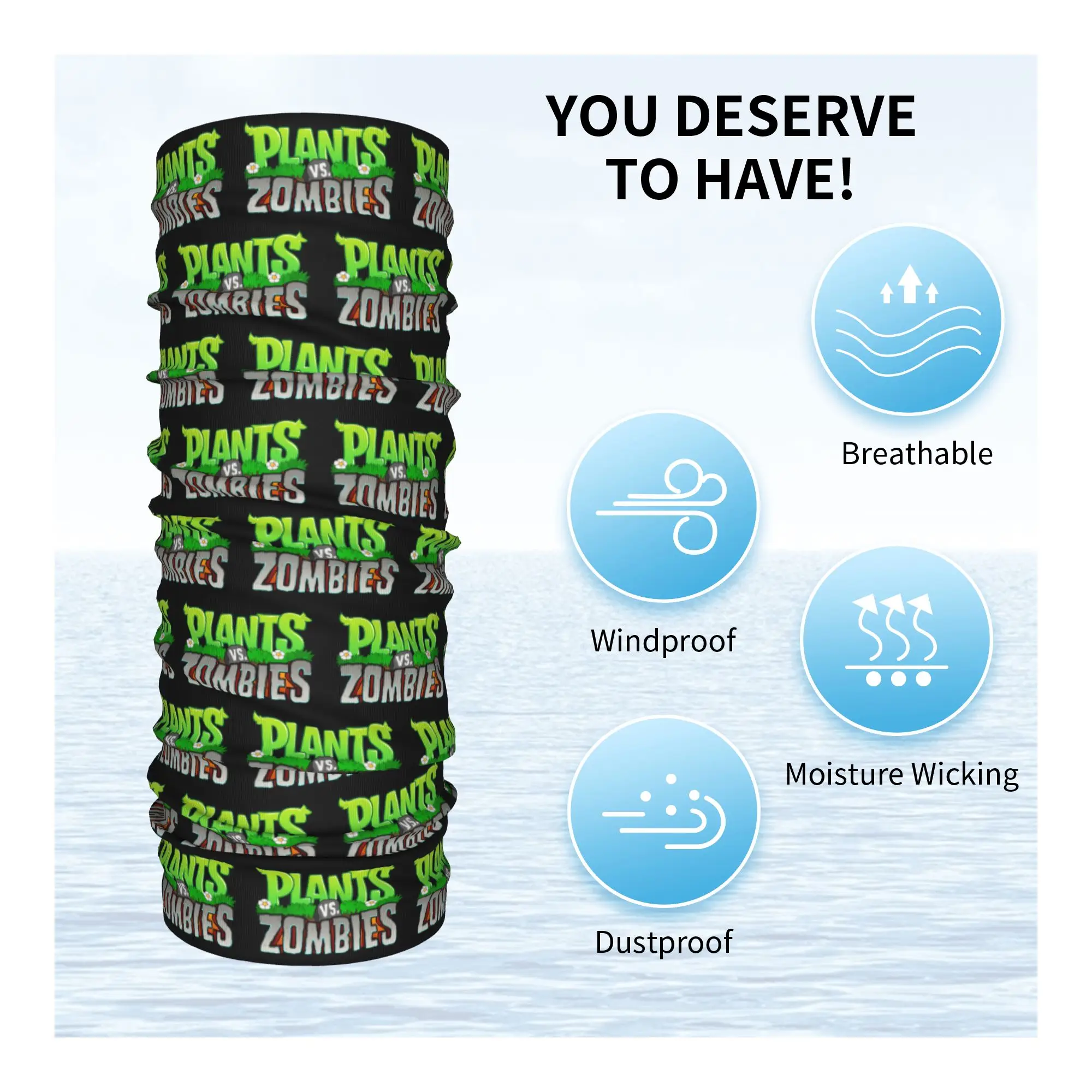 نباتات مخصصة مقابل لعبة الزومبي باندانا الرقبة الجراب يندبروف الوجه وشاح غطاء النساء الرجال عقال أنبوب بالاكلافا #3