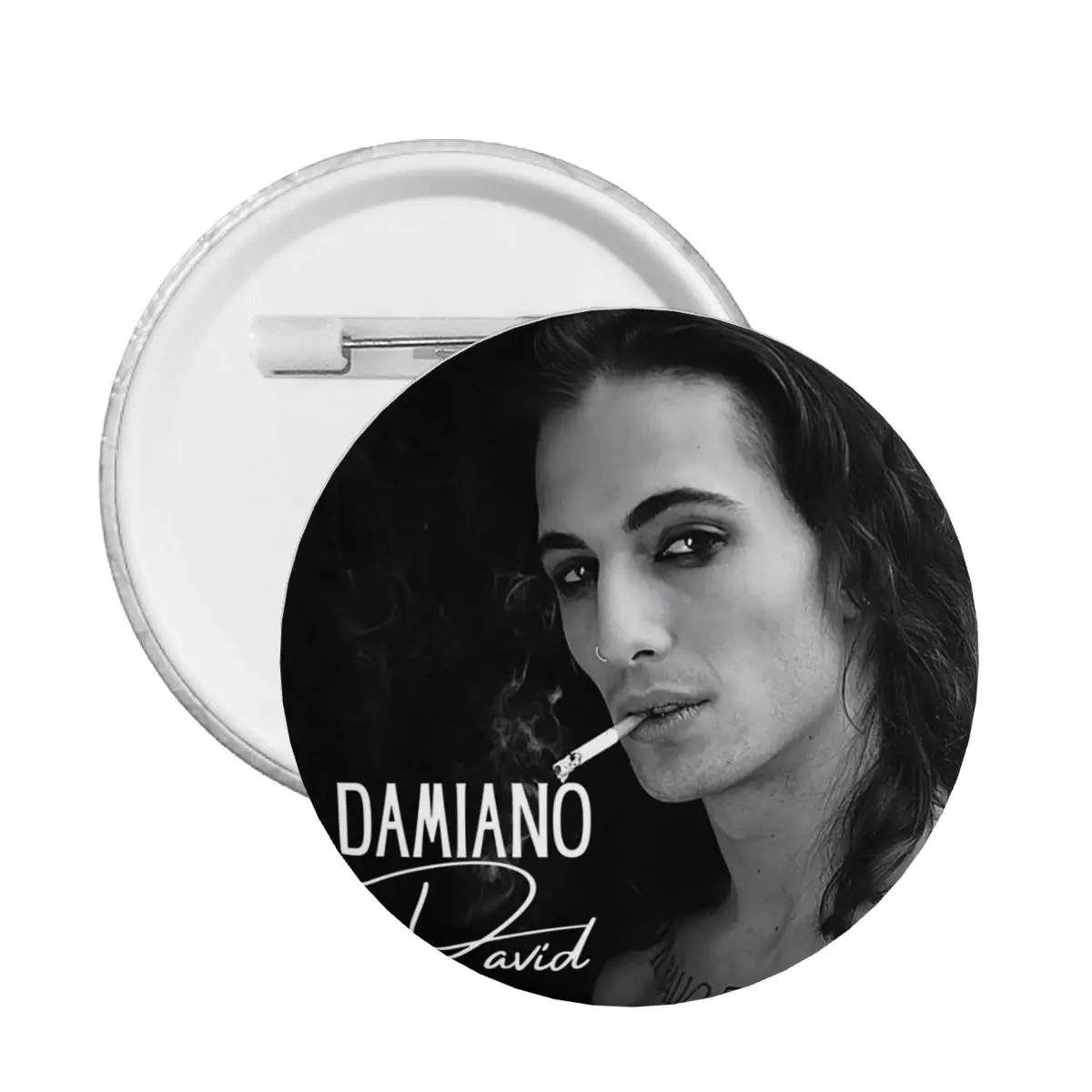 Damiano David Pin Back Buttons for Bags Customizable Maneskin Badges Brooch Pinback