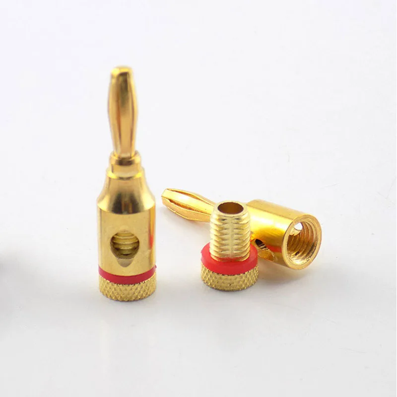 2/4/10pcs 4mm Banana Plug Connector 24k Gold-Plated Musical Audio Speaker Cable 8AWG to 20AWG Wire Converter Adapter Tool E1