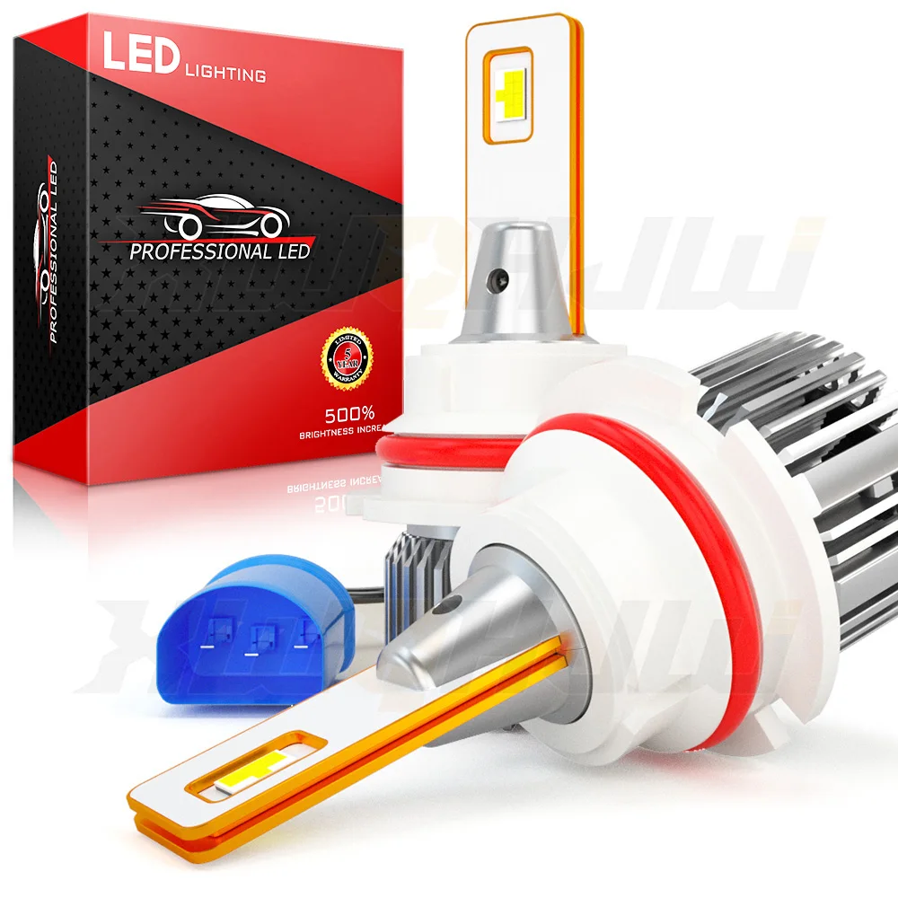 

XWQHJW 2PCS Car lights U6S-9007 Super Bright LED Headlights High Low Beam Fog Light Bulb White Minisize Car accsesories