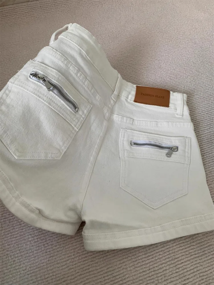 Women White Mini Denim Shorts Vintage High Waist Micro Jeans Shorts 2000s Y2k Gyaru Hot Cowboy Pants Shorts Clothes Summer 2026