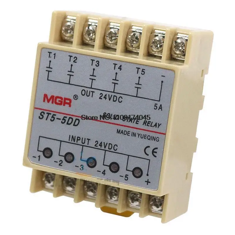 Mager fase monofásica dc relé de estado sólido ST5-5DD cinco entrada de saída de circuito 5a dc24v