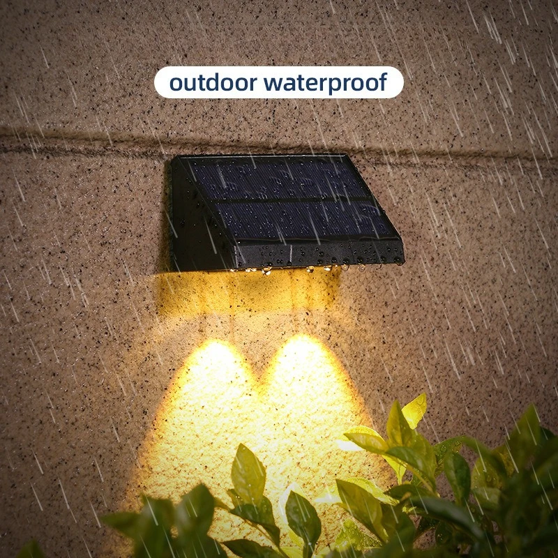 

Солнечные садовые фонари, водонепроницаемые уличные настенные светильники для украшения дома, ландшафтное освещение забора с датчиком автоматического включения/выключения