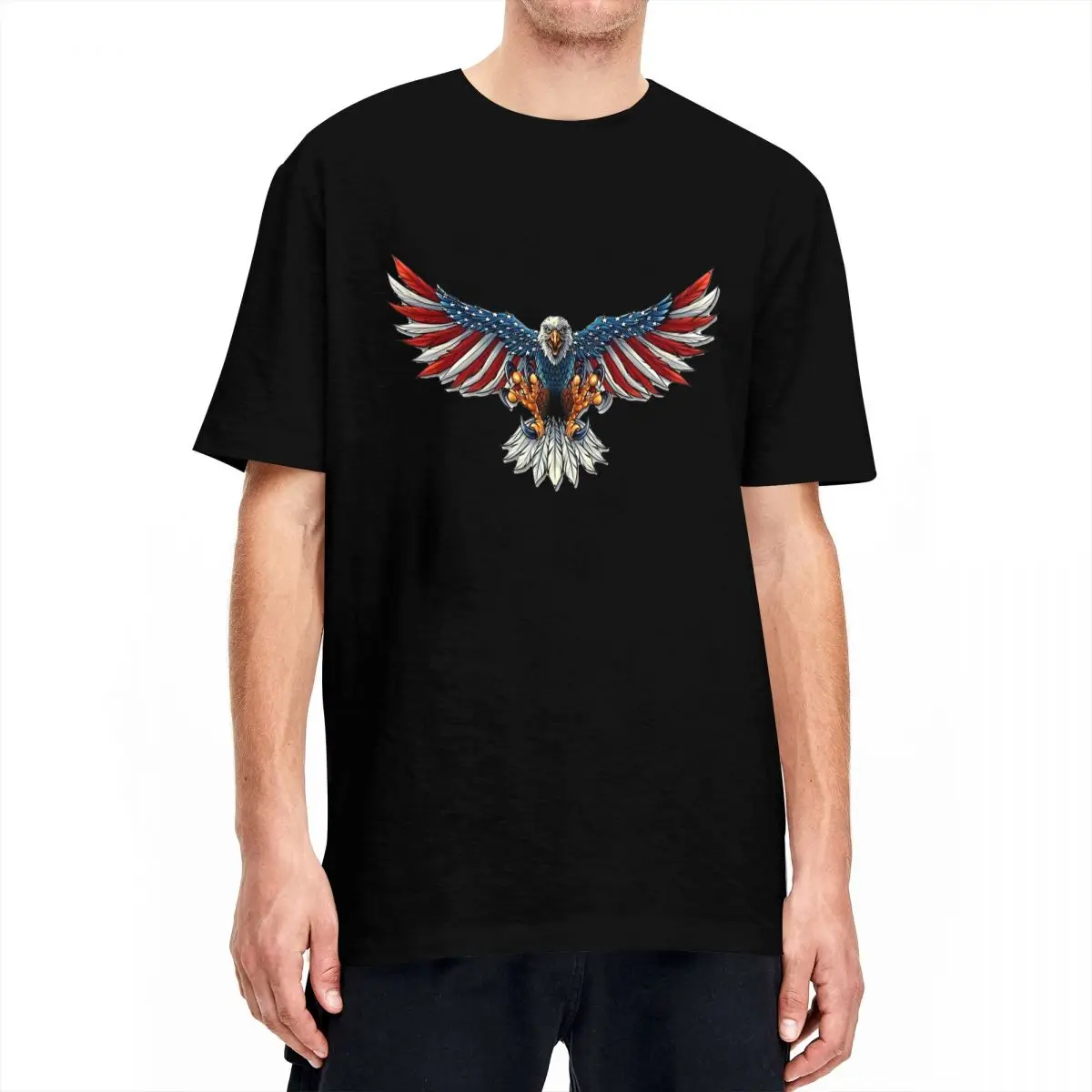 American Bald Eagle Independence Day T Shirt Male July 4th Y2K Funny Cotton T Shirts Summer Leisure Tees Print Oversized Clothes