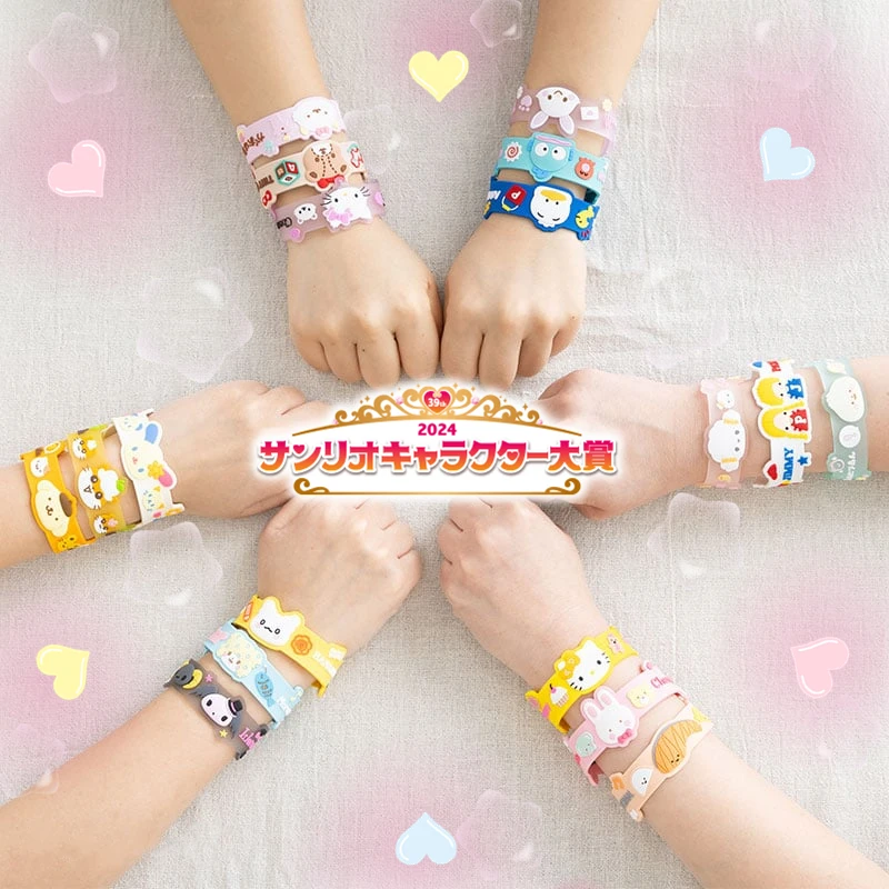 

2024 Kawaii Hello Kitty Kuromi My Melody Cartoon Silicone Bracelet Anime Sanrio Girly Heart Cute Bracelet Girls Gifts