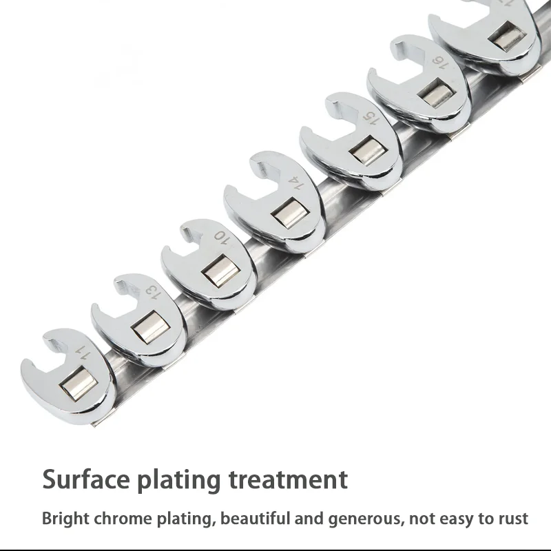 10 Pcs 3/8 Inch Drive Crow Foot Wrench Set 10 To 22mm Metric Chrome Plated Crowfoot Wrench Hand Tools Crowfoot Wrench Set