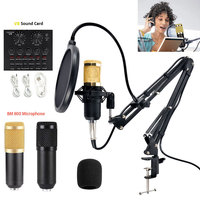 BM800 V8 Sound Card Condenser Professional BM 800 PC Microphone Full Set Completo Kit Bm8000 Mic Arm Braco Articulado Microfone