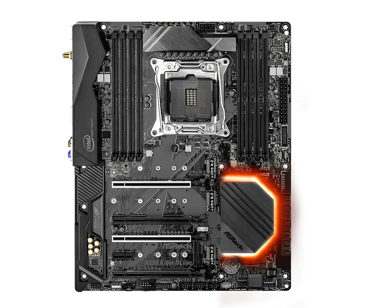 Imagem -02 - Placa-mãe Killer Sli ou ac Intel X299 Lga 2066 x Ddr4 128gb Suporta I910900x I77800x I9-7960x I7-7820x Cpu M.2 Atx Asrock-x299