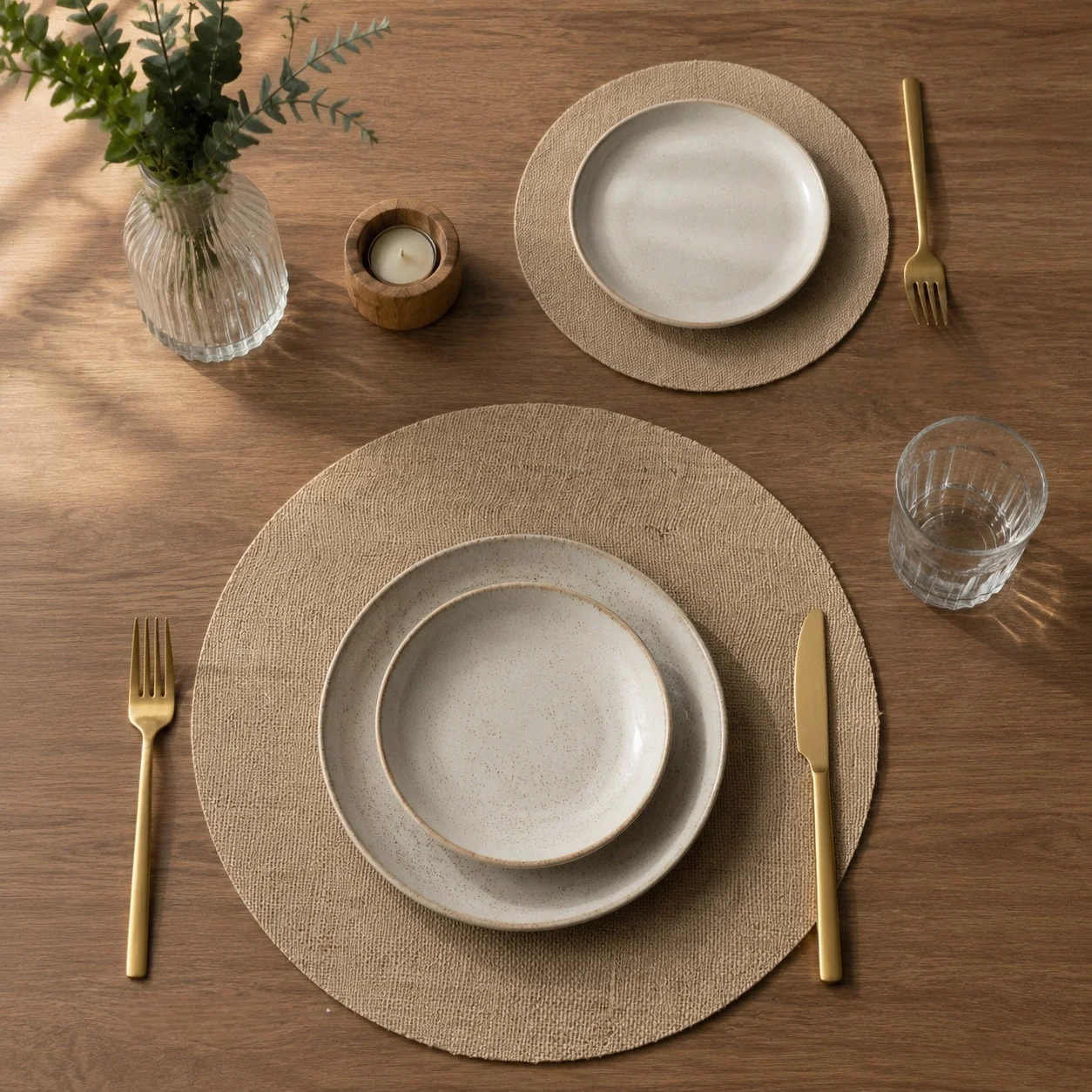 30/50/100 pièces de sets de table ronds en jute, sets de table agrandis de 38 cm/petits dessous-de-verre de 15 cm, adaptés aux dîners et aux fêtes en plein air