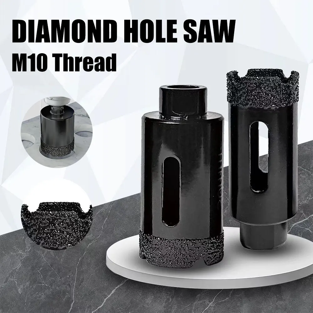 1Pc M10 6-100mm  Diamond Brazed Core Dry Drill Bit For Porcelain Tiles Marble Glass Granite  Hole Saw Cutter Cutting
