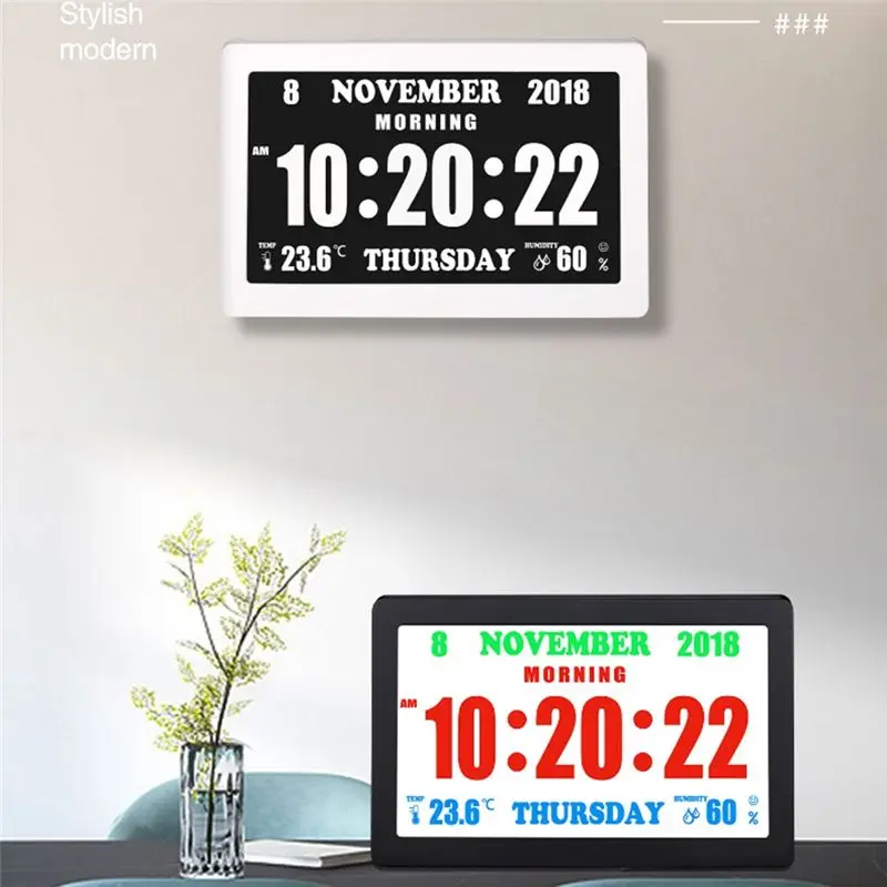 J1UL1N TFT Color Screen Digital Display Clock Reminder Alarm Clock For Living Room Bedroom Study Lobby Wall Clock
