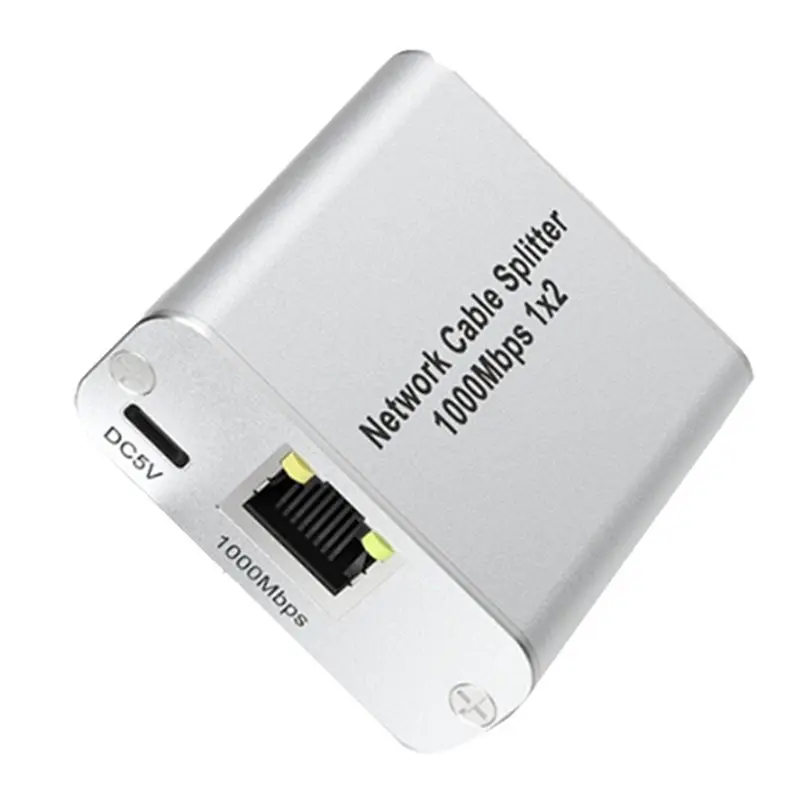 ABRI-Ethernet Splitter 1 To 2 High Speed Gigabit Ethernet Switch 2 Port Internet RJ45 LAN Splitter For Cat5/6/7/8 Cable