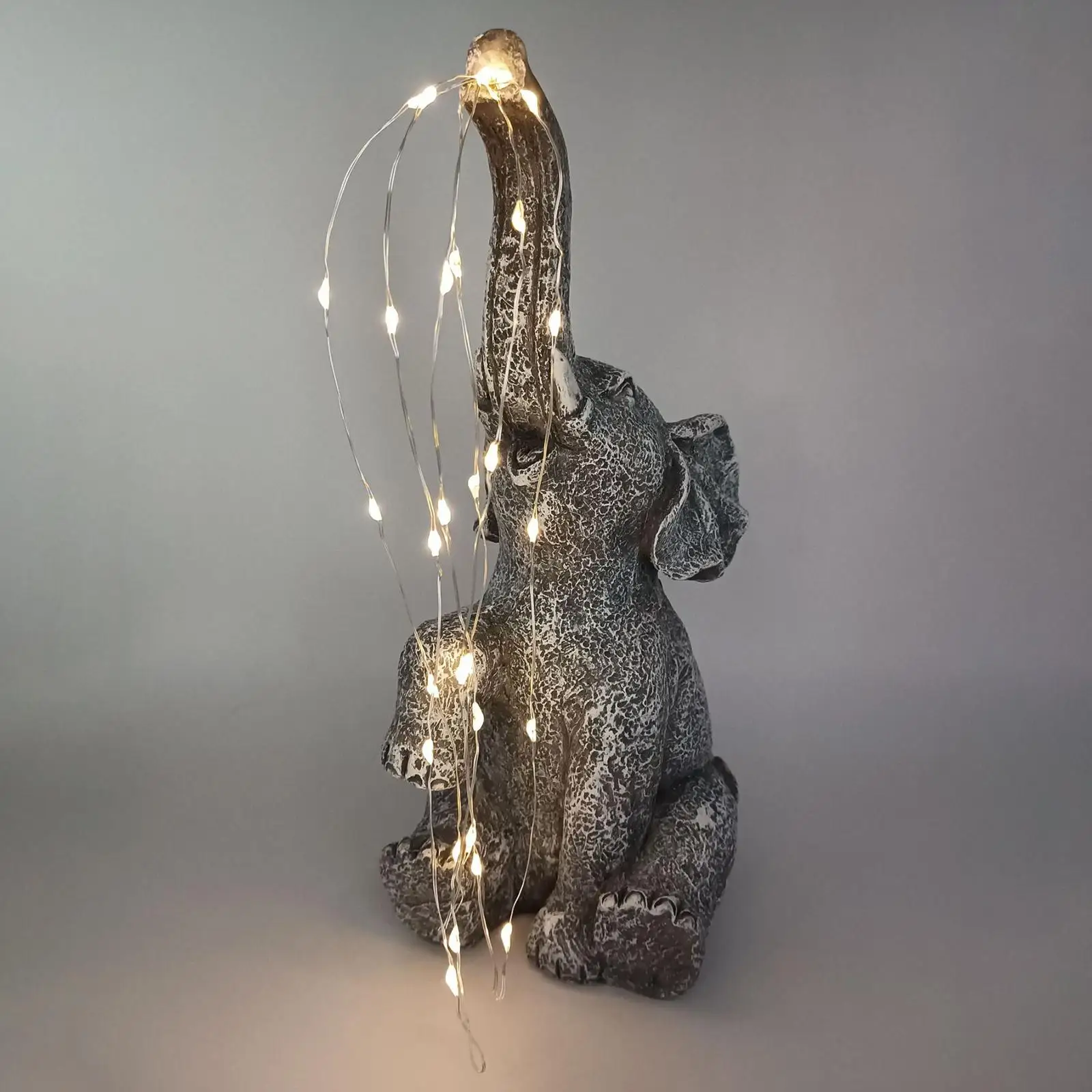 

Elephant Statue Solar Light Garden Decor Resin Elephant Figurine Solar Powered