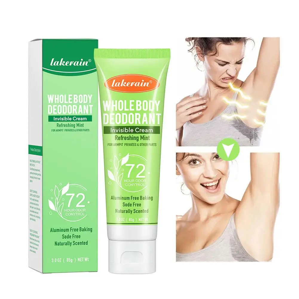 Desodorante de cuerpo entero de 85ML, tubo de crema Invisible, Control de olores de 72 horas, desodorante perfumado de frutas múltiples seguro para la piel, regalo saludable