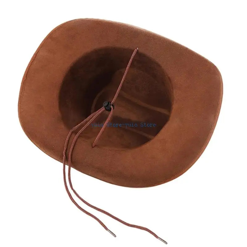 X7XB Popular Western Hat For Adult Teens Rodeos Game Dressingup Cosplay Costume Hat