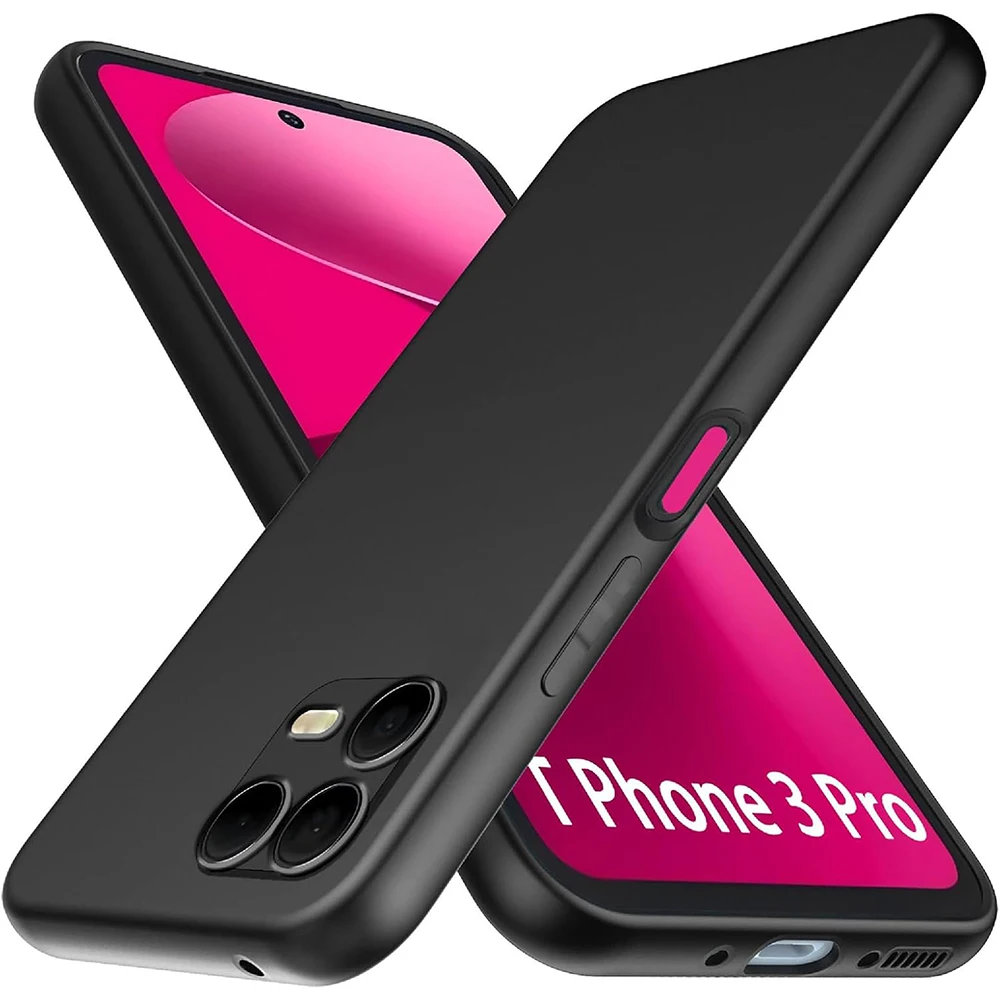 Schwarze, matte, weiche TPU-Kameraschutz-Rückseite für T-Mobile T Phone 3 Pro Revvl 8