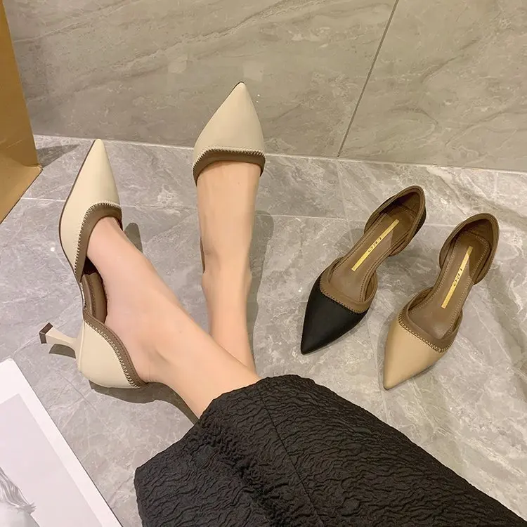 2023 Women\'s High-heeled Slippers Elegant Fashion Pointy High-heeled Women\'s Mule Summer Fashion Party Ball Shoes Women Shoes