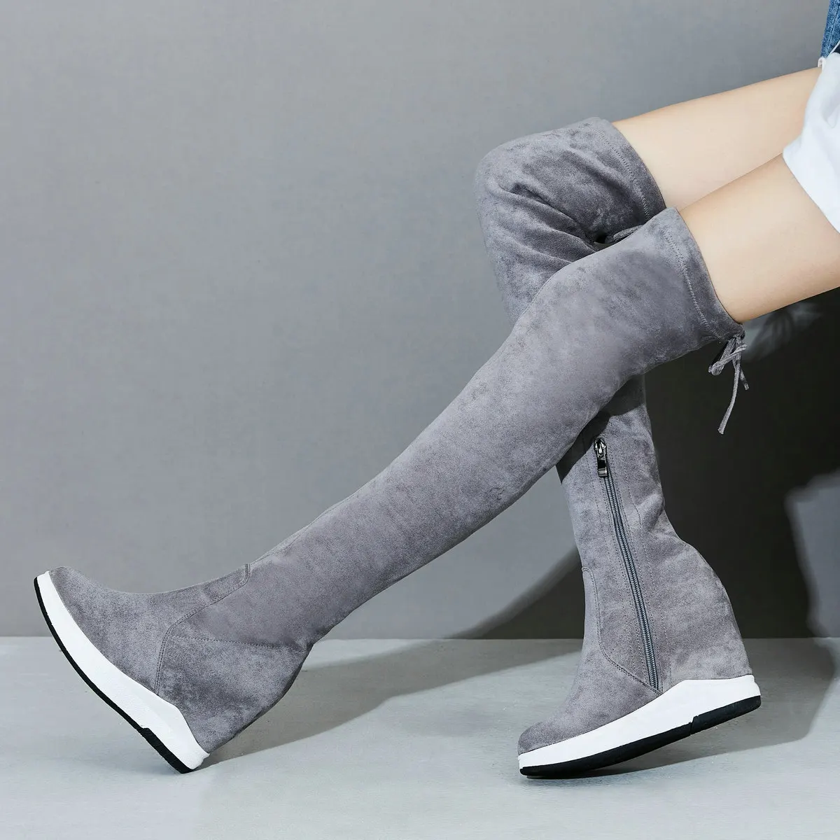Plateau-Pumps, US-Größe 11, Schuhe für Damen, Übergröße 45, Keilabsatz, Overknee-Stiefel, Größe 46, klobige Turnschuhe, große Größe 44, Schuhe – Detail 4