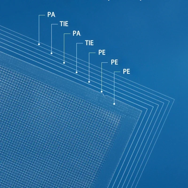 Mesh vacuümmachine compressiezak Verse verpakkingszakken voor groente Rundvlees Voedsel Bevriezing behoud versheid Dikke grote verzegelde zak