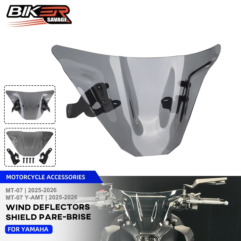 MT07 Windshield Windscreen Parabrisas For Yamaha MT-07 Y-AMT 2025-2026 Motorcycle Accessories Wind Deflectors Screen Wind Shield