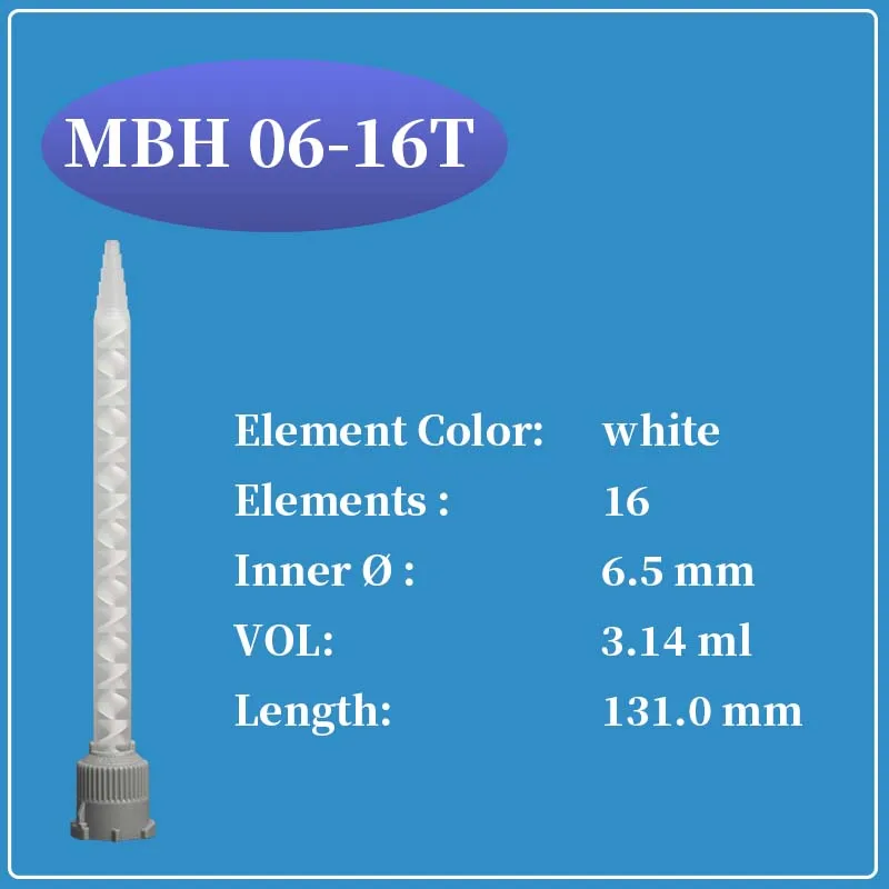 

50 шт. статических смесительных насадок MBH 06-16T Sulzer Mixpac для двухкомпонентного клея AB, для промышленного использования