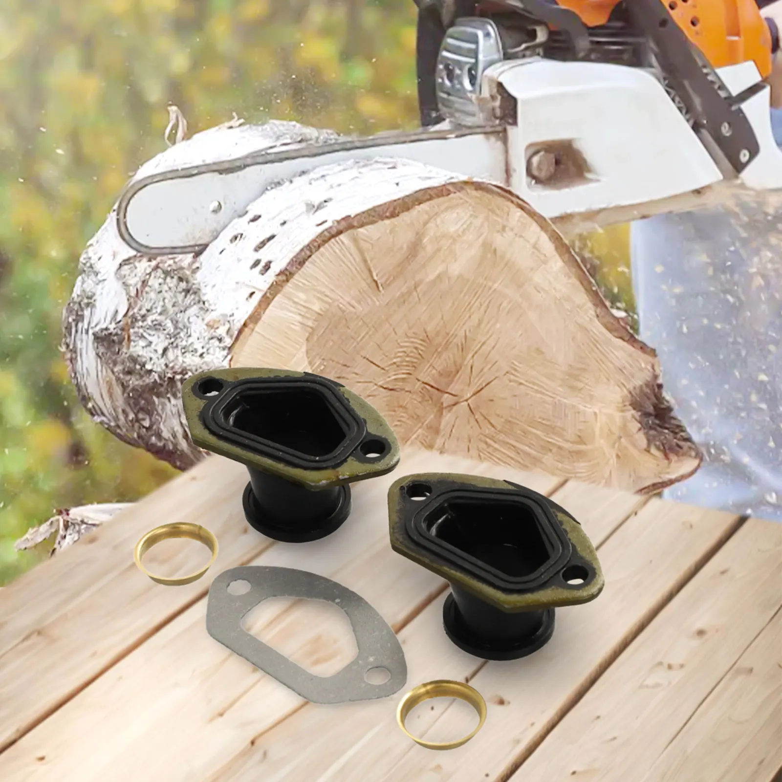 Brass Rings Exhaust Manifolds Chainsaw For 45CC 4500 52CC 5200 58CC Gaskets Kit Outdoor Parts Supplies Attachment