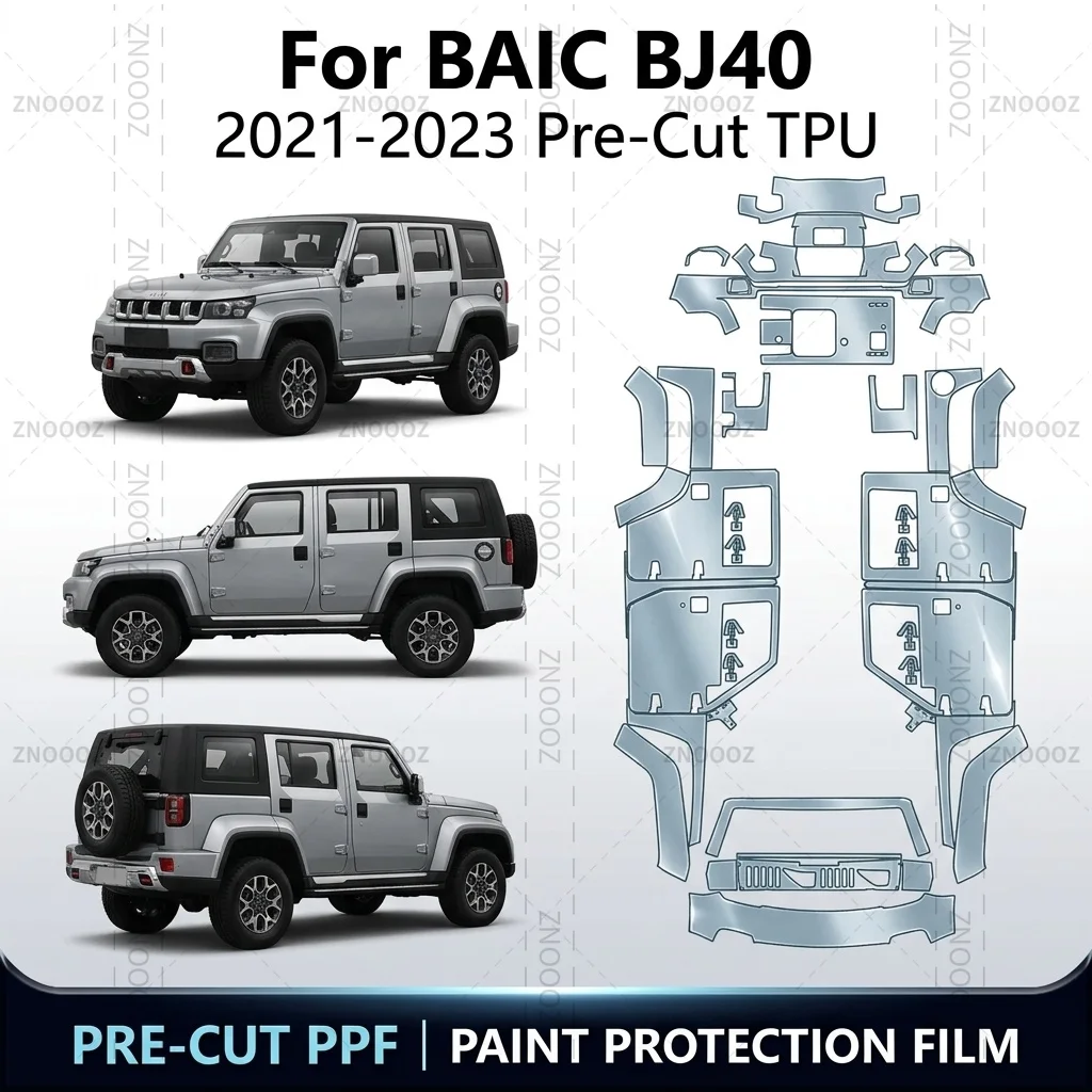 

For BAIC BJ40 2021-2023 Pre-Cut TPU PPF Paint Protection Self Healing Scratch Full Vehicle Glossy Clear Matte Black Hydrophobic