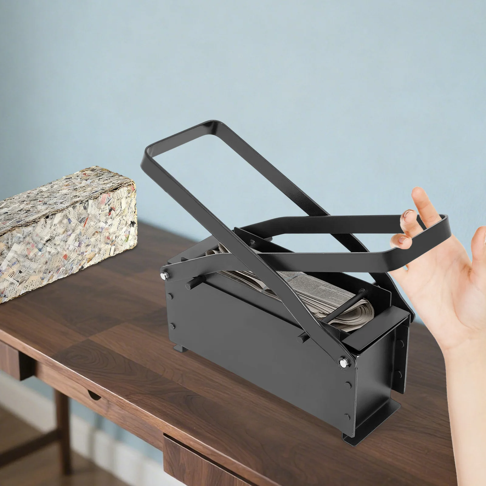 صانع فحم حجري من الطوب الورقي، أداة إعادة تدوير الوقود شديدة التحمل ومقاومة للحريق، أداة إعادة تدوير الوقود باللون الأسود