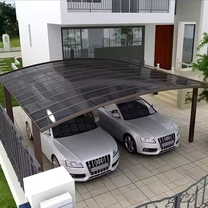 Household Backyard Large Sized Car Shelter Combination Style Heavy Duty Car Parking Aluminum Frame Rainproof Material Carport
