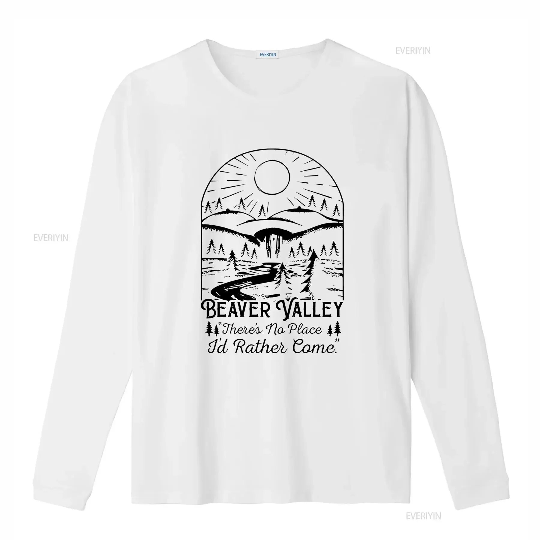 Beaver Valley T Shirt Nature Landscape vintage Washed Comfortable homme Breathable Casual designer clothes Stretched graphic