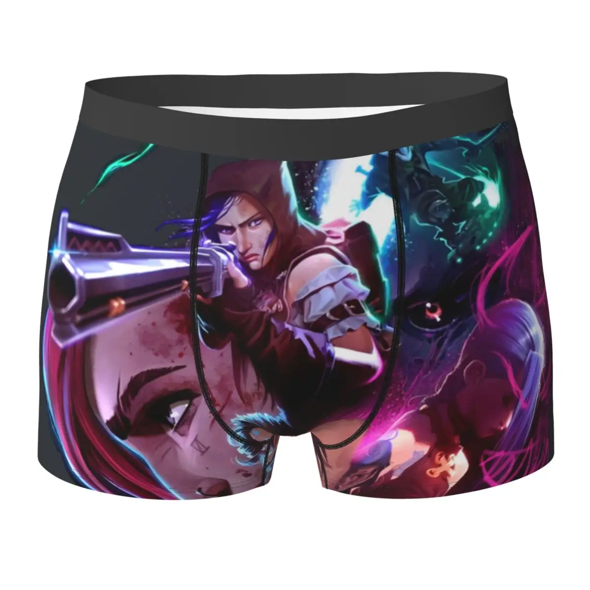 

Jinx Arcane League Of Legends Underwear Men Panties Print Elastic Boxershorts Hot Boxer Brief Large Size