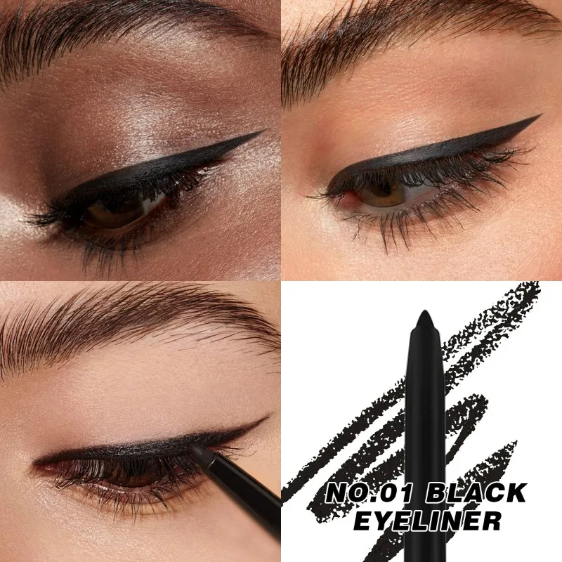 Waterdichte, zweetbestendige, langdurige zwarte eyeliner-gelpen die natuurlijk niet-vlekkend zijn voor oogmake-up voor dagelijks gebruik