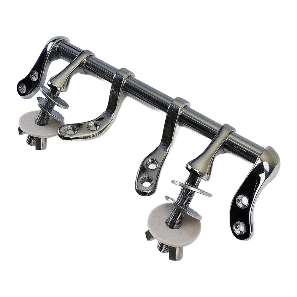 Adjustable Toilet Seat Hinges Metal Bar Replacement Kit with Wing Nuts for Standard US Toilets 140mm Mounting Hole Spacing