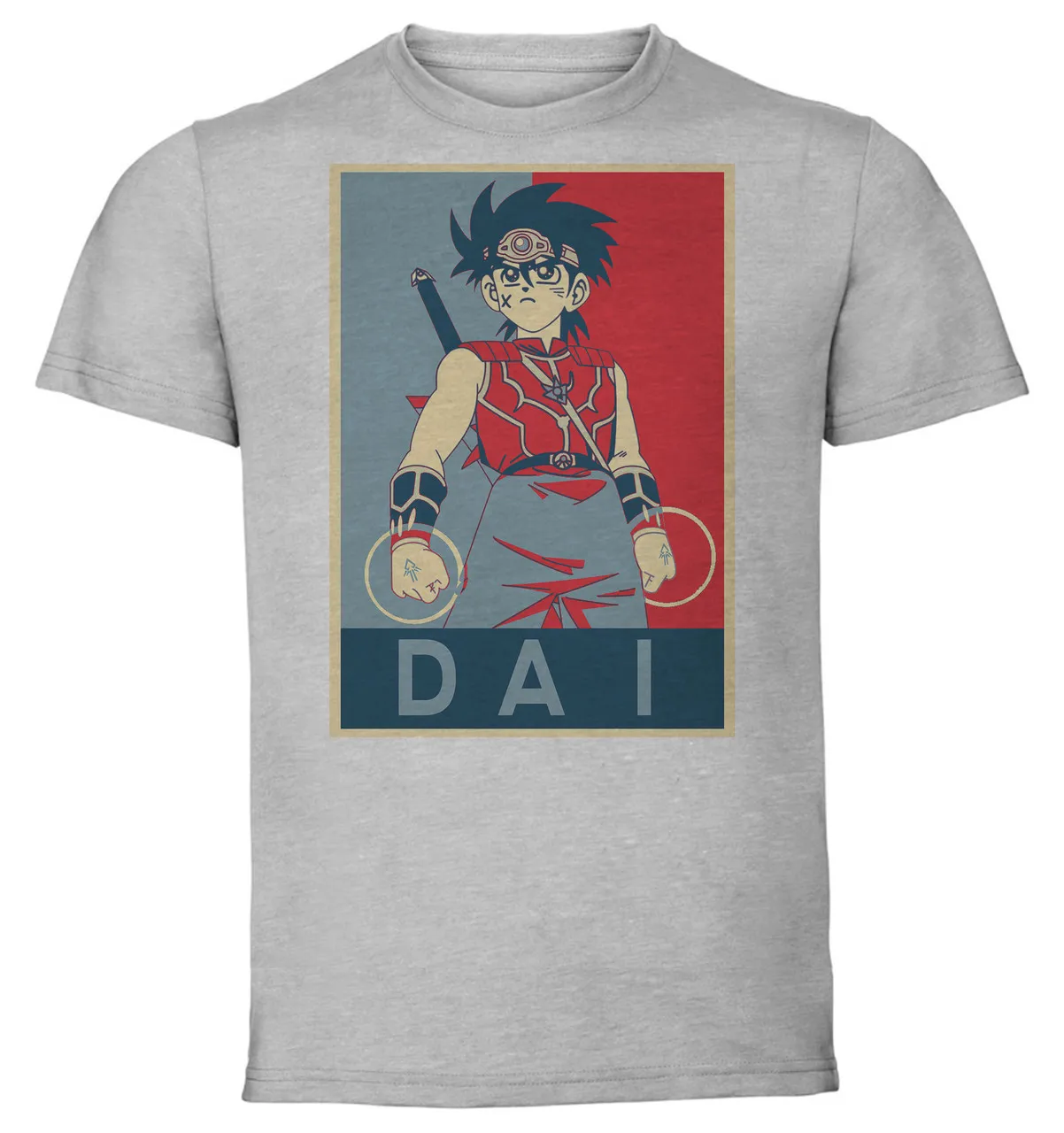 T-Shirt Unisex Grey Propaganda Dragon Quest The Adventure Of Dai Dai Variant