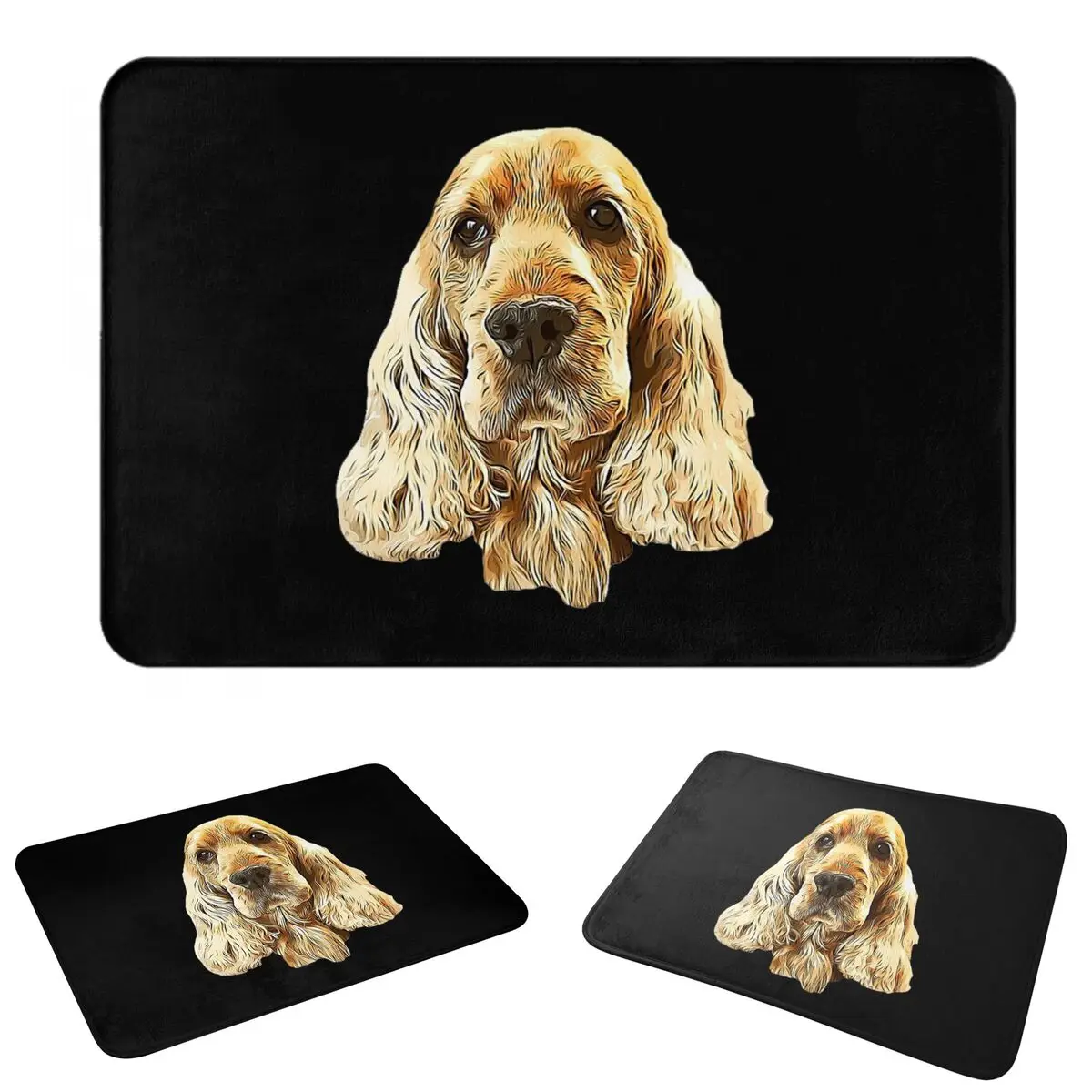 Gold Cocker Spaniel Doormat Sand Scraping Carpet Rug Kitchen Entrance Home Floor Mat for Balcony Footpad Mats