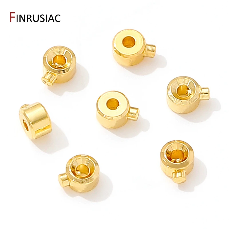 18K Gold Plated Brass Positioning Clasps Stopper Spacer Bead Crimp End Beads,Lamps For Jewelry,DIY Jewelry Making Supplies