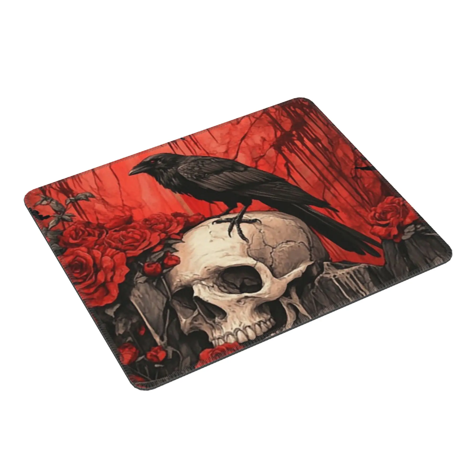 Gothic Crow Skull And Ravens Mouse Pad Computer Keyboard Mouse Mat Gaming PC Laptop Desk Mat Office Table Mats