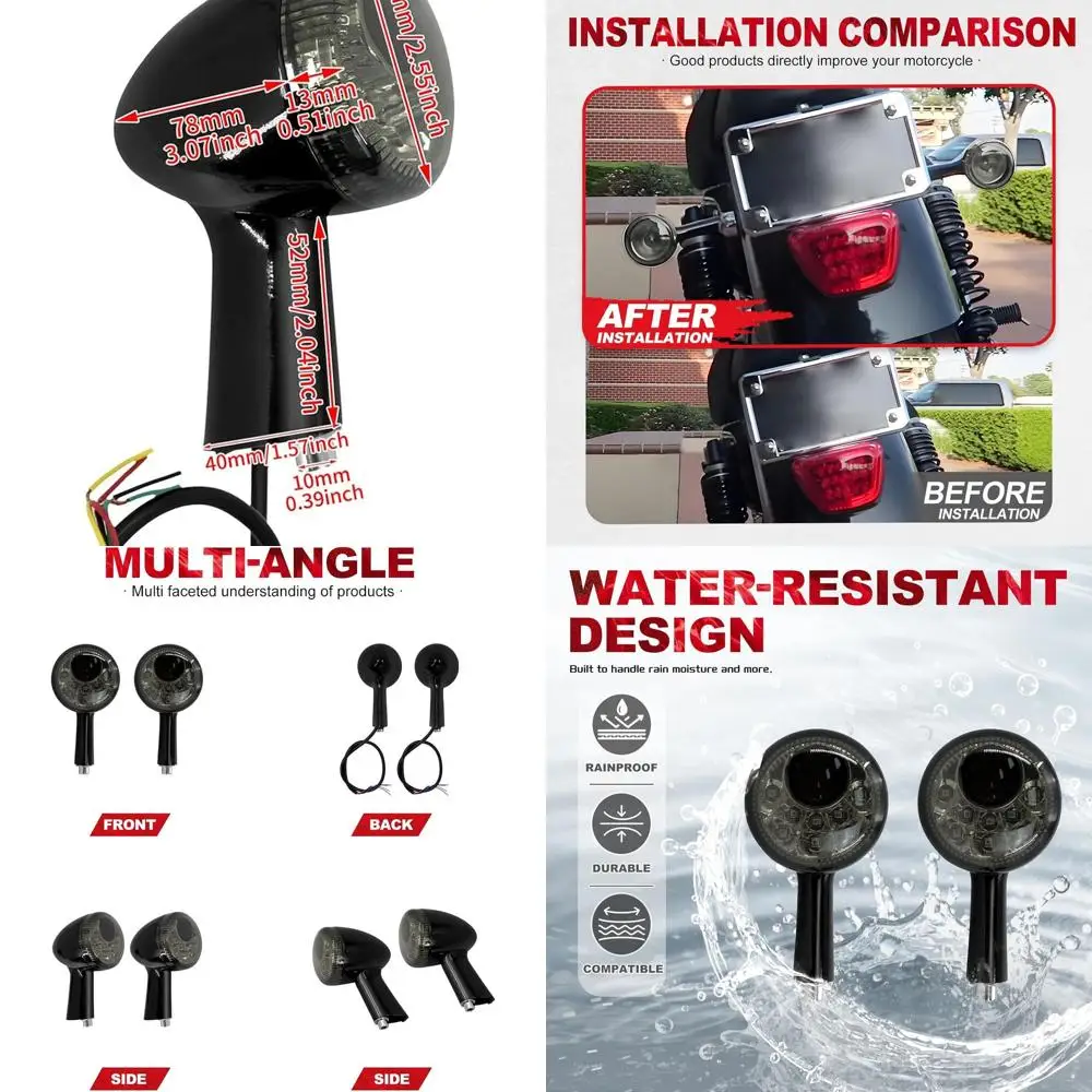 

Задние светодиодные стоп-сигналы для Harley Sportster XL1200 883 Iron, 1992-2022, черный корпус и дымчатые линзы