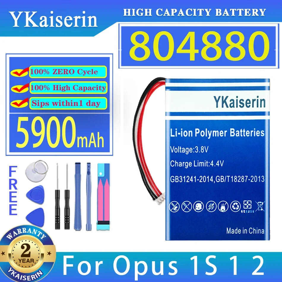 

YKaiserin 5900mAh Replacement Battery 804880 For Opus 1S 1 2 for Opus2 Bateria