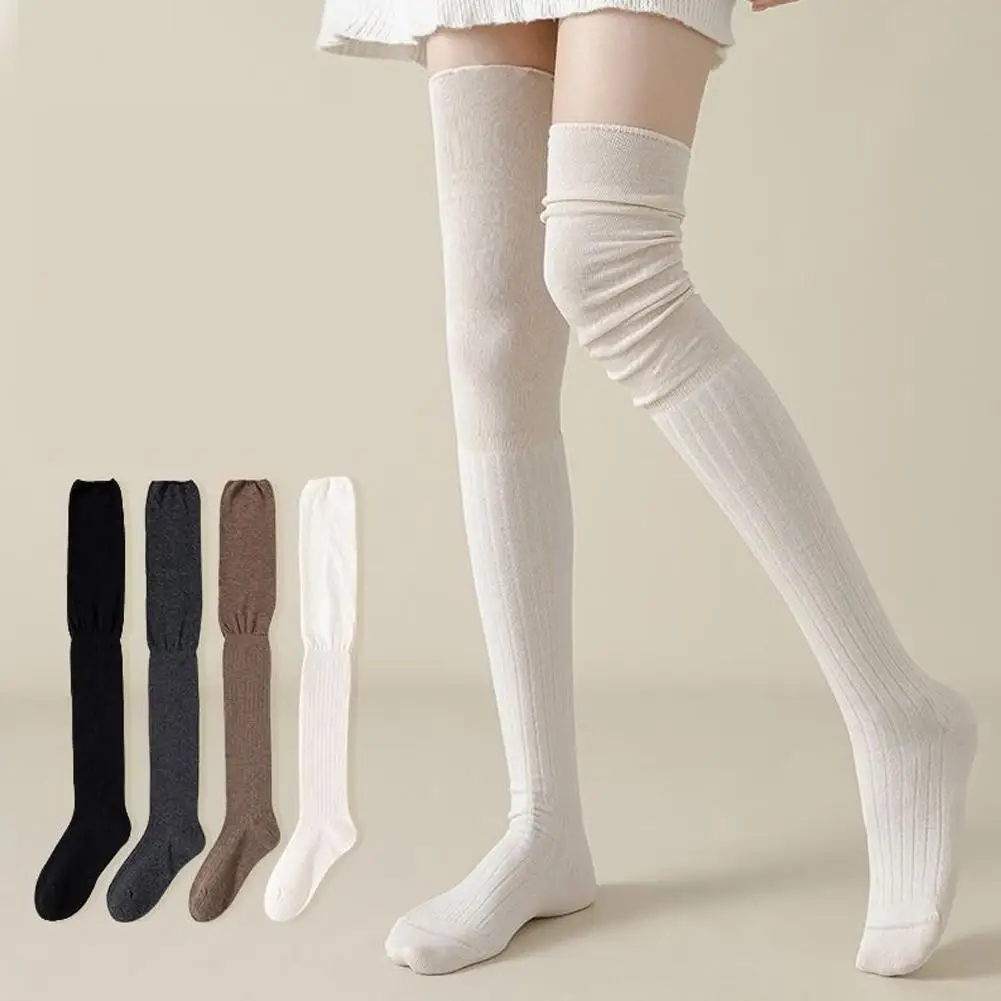 

Women's Knee-length Socks Ladies Thigh-length SocksWarm Knitted Boot Socks Leg Warmers Japan JK Cotton Thigh High Bottoms ﻿