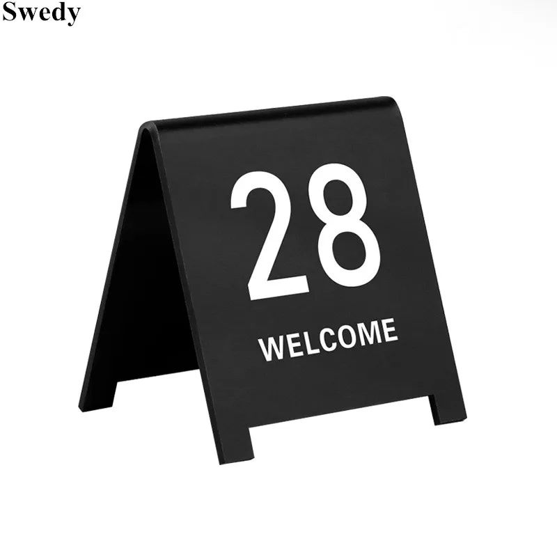5 Pieces Acrylic Table Numbers Display Stand Restaurant Double Sided Wedding Table Number Card Signs Waterproof Tabletop Number
