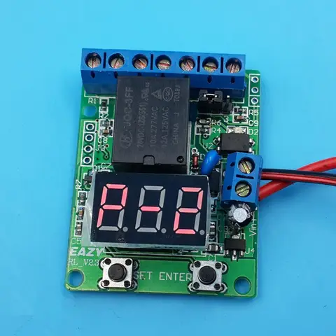 DC 12V 24V Digital Voltage Control Relay Module Relay Switch Control Board Module LED Voltmeter Charging Discharge Monitor